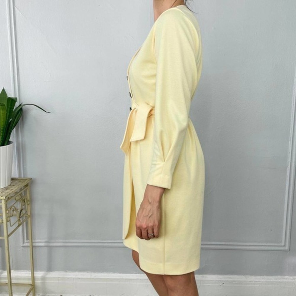 Vintage 80s pale‎ yellow dress - Picture 3 of 4